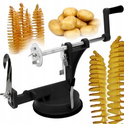 Zöldség és burgonya spirál szeletelő, chips formára vágó - fekete