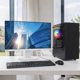 Komplett Gamer Szett GameMax Edge Black Ryzen 3 3200G/16GB/512GB NVMe PC + NEC 27" FHD Monitor + Meetion Billentyűzet és Egér