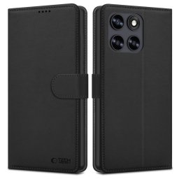 Tech-Protect Wallet Motorola G67 / G77 / G87 flip / kinyitható tok, fekete