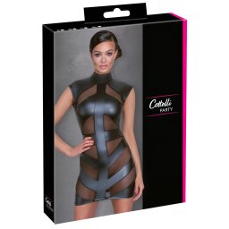 Cottelli - szexi fényes, testre simuló ruha (fekete)