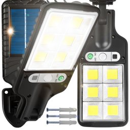 120 COB LED-es napelemes reflektor, mozgásérzékelővel,távvezérlővel, IP65, RT