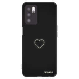 Fekete szilikon tok az alábbi mobiltelefonokra OPPO A16s - Heart