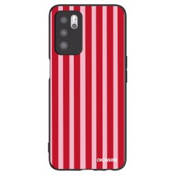 Fekete szilikon tok az alábbi mobiltelefonokra OPPO A16s - Lines red