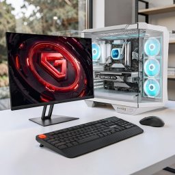 Komplett Gamer Szett DarkFlash DY470 White RGB i9-12900KF/16GB DDR5/1TB NVMe/RTX5070 12GB PC + XiaomiG Monitor + Meetion Billentyűzet és Egér