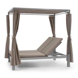 Blumfeldt Eremitage Double Sunbed, kétszemélyes napozóágy, napellenző tető, taupe (GDW20-Eremitage D2)