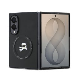 Karl Lagerfeld PU Karl and Choupette Heads Samsung Galaxy Z Fold 8 hátlap tok, MagSafe, fekete