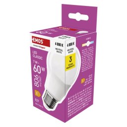 EMOS LED CLS A60 7W(60W) 806lm 806lm E27 NW