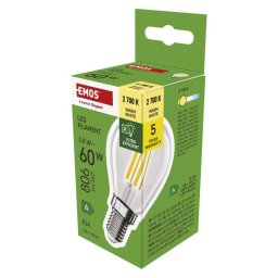 EMOS LED FLM MINI GL 3,8W(60W) 806lm E14 WW A CLAS