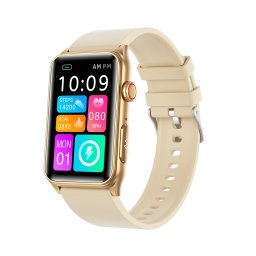 FitMate™ Nuvia Rosegold EKG okosóra- Bézs szilikon szíjjal