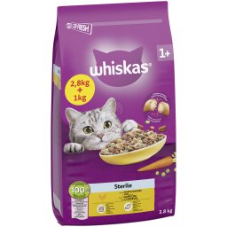 Whiskas Sterile száraz macskatáp 2,8 + 1 kg