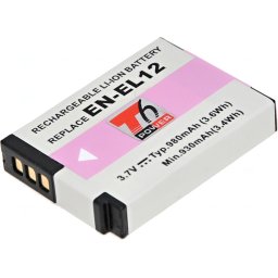 Akkumulátor T6 Power Nikon EN-EL12, 1050mAh, 3,8Wh, fekete