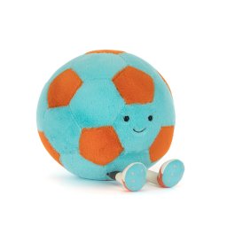 Jellycat kék és narancs plüss focilabda