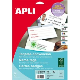 APLI Névjegykártya, 90x55 mm, 200 g, mikroperforált, APLI