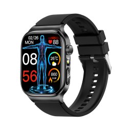 FitMate™ Zenox Fekete EKG okosóra- Fekete szilikon szíjjal