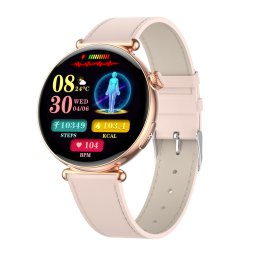 FitMate Lirox Rosegold EKG okosóra- Rózsaszín bőr szíjjal