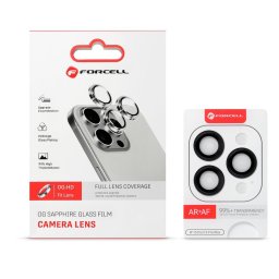 Forcell Premium Camera Lens kamera lencse védő edzett üveg ezüst színű szegéllyel Samsung Galaxy S25