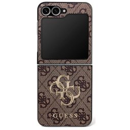 GUESS tok SAMSUNG Z Flip7 GUHCZF74GMGBR (PU bőr 4G fém logó) barna