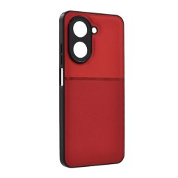 Szilikon telefonvédő (ütésállóság, mágneses, bőr hatású hátlap, csíkos) PIROS Xiaomi Redmi A5 4G