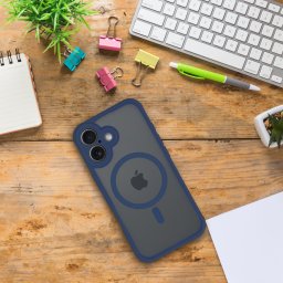 FULL MATTE MAG COVER tok kompatibilis a MagSafe for IPHONE 14 kék