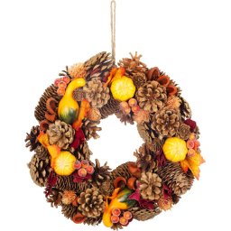Koszorú MagicHome Nature, őszi, narancssárga, 30 cm