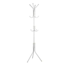 Stabil erős Fém Praktikus mobil ruhafogas, 175 cm magas, 32 mm, csővastagság, fehér
