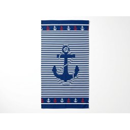 Gyorsan száradó strand fürdőlepedő MARITIMO kék-fehér 70 x 140 cm, 100% mikroszál