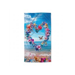 Gyorsan száradó strand fürdőlepedő FLOWER LOVE színes 70 x 140 cm, 100% mikroszál