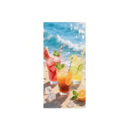 Gyorsan száradó XL strand fürdőlepedő COLD DRINKS színes 100 x 180 cm, 100% mikroszál