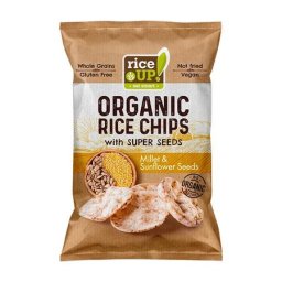 RICE UP Barnarizs chips, 25 g, RICE UP "Bio", kölessel és napraforgóval
