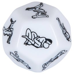 12 oldalú szex dobókocka (fehér)