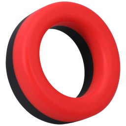 Big O szilikon pniszgyr - fekete-piros, 32mm
