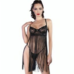 CHILIROSE - elegns fekete babydoll L/XL mretben