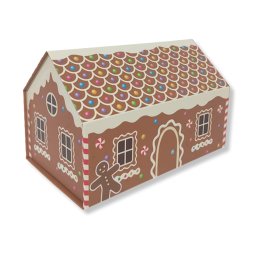 Karácsonyi ajándékdoboz mézeskalácsház 20 x12.2 x 13 cm mágneses zárral