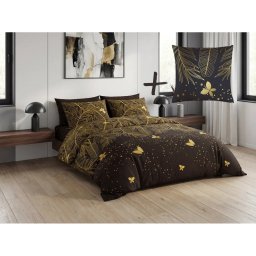 Mikroszálas ágynemű szett VISATA fekete + Párnahuzat 45 x 45 cm INGYEN