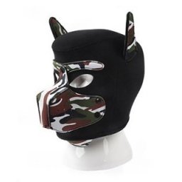 Puppy Neoprene - fekete-kamuflzs maszk kutys stlusban