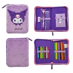 Hello Kitty Kuromi Purple plüss tolltartó töltött 2 emeletes