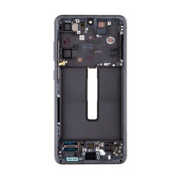 Samsung Galaxy S21 FE kompatibilis LCD modul kerettel, OEM jellegű, szürke