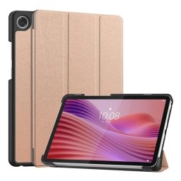 Tok álló, bőr hatású (aktív FLIP, oldalra nyíló, TRIFOLD, asztali tartó) ROZÉARANY Lenovo Tab One (TB-305FU)