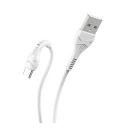 HOCO X37 adatkábel (USB - Type-C, 2.4A, 100cm, törésgátló) FEHÉR
