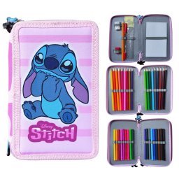Lilo és Stitch Töltött tolltartó 3 emeletes 43 db írószerrel