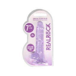 RealRock - átlátszó élethű dildó (lila, 17 cm)