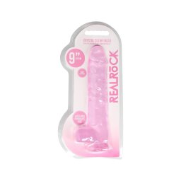 RealRock - átlátszó élethű dildó (pink, 22 cm)