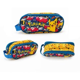 Ovális két rekeszes Pokémon tolltartó
