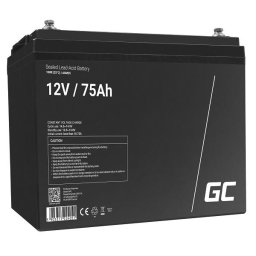 Green Cell AGM VRLA 12V 75Ah karbantartásmentes akkumulátor lakóautókhoz, fotovoltaikus rendszerekhez, hajókhoz