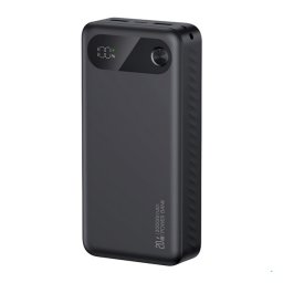 USAMS PB80 vésztöltő 2 USB+Type-C (20000mAh, 20W, PD gyorstöltő) FEKETE