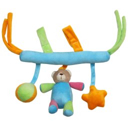Plüss Macikás akasztó 23 cm - Színes