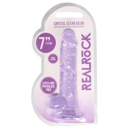 RealRock - átlátszó élethű dildó (lila, 17 cm)