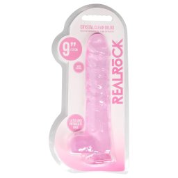 RealRock - átlátszó élethű dildó (pink, 22 cm)