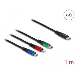 Delock 3 az 1-ben USB-töltőkábel: USB Type-C – Lightning / Micro USB / USB Type-C, 1 m