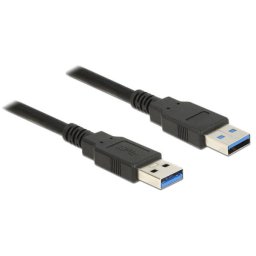 Delock USB 3.0 Type-A hím > USB 3.0 Type-A hím kábel, 0,5 m, fekete